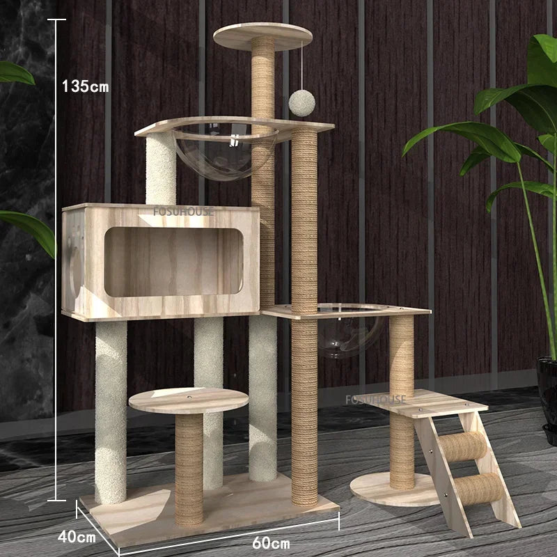Petivo RoyalClimber™ Cat Tower – Multi-Level Cat Tree with Sisal Rope Scratching Posts & Paw Grinding Toy