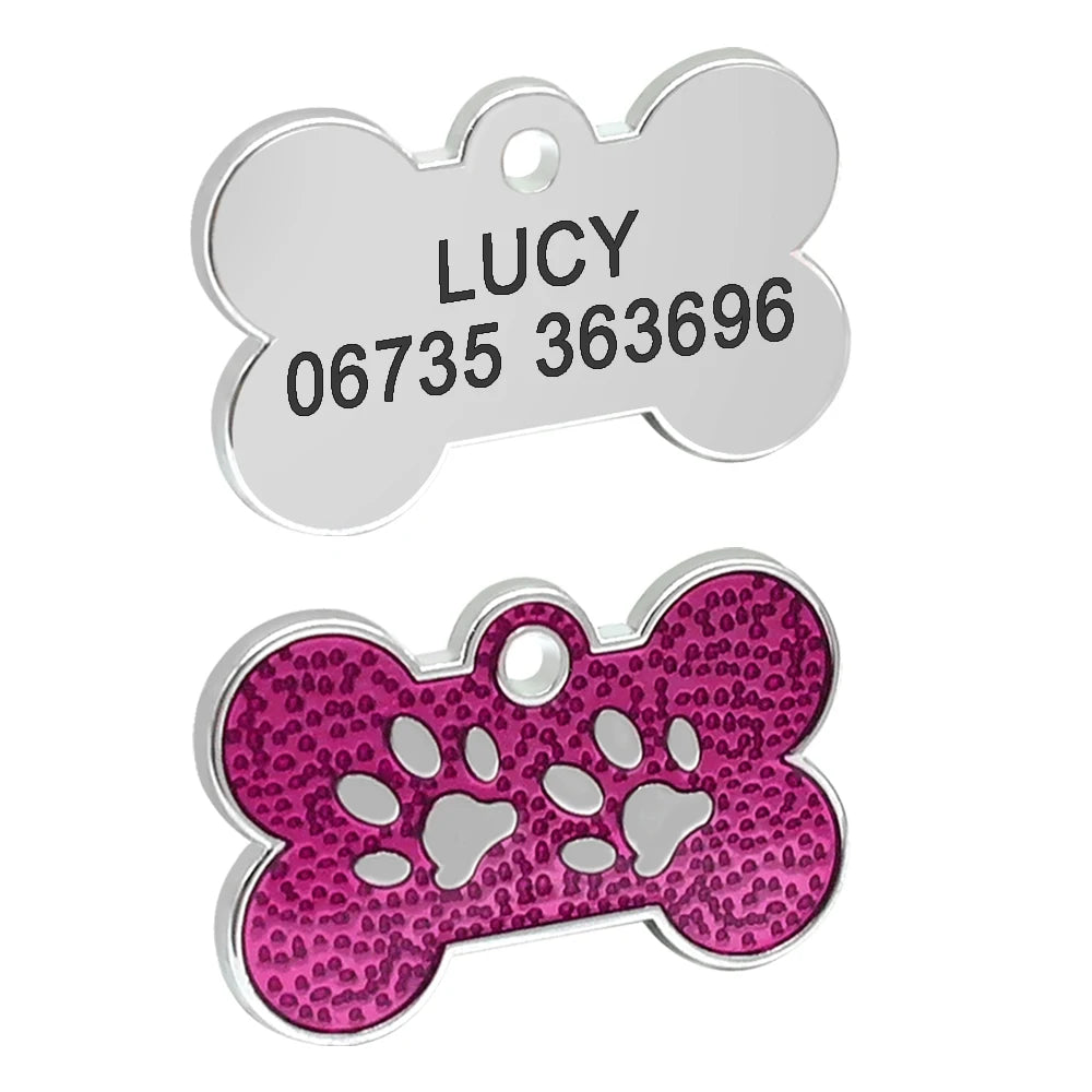 SafePaws™ ID Tag – Personalized Engraved Dog Nameplate | Anti-Lost Collar Pendant for All Breeds