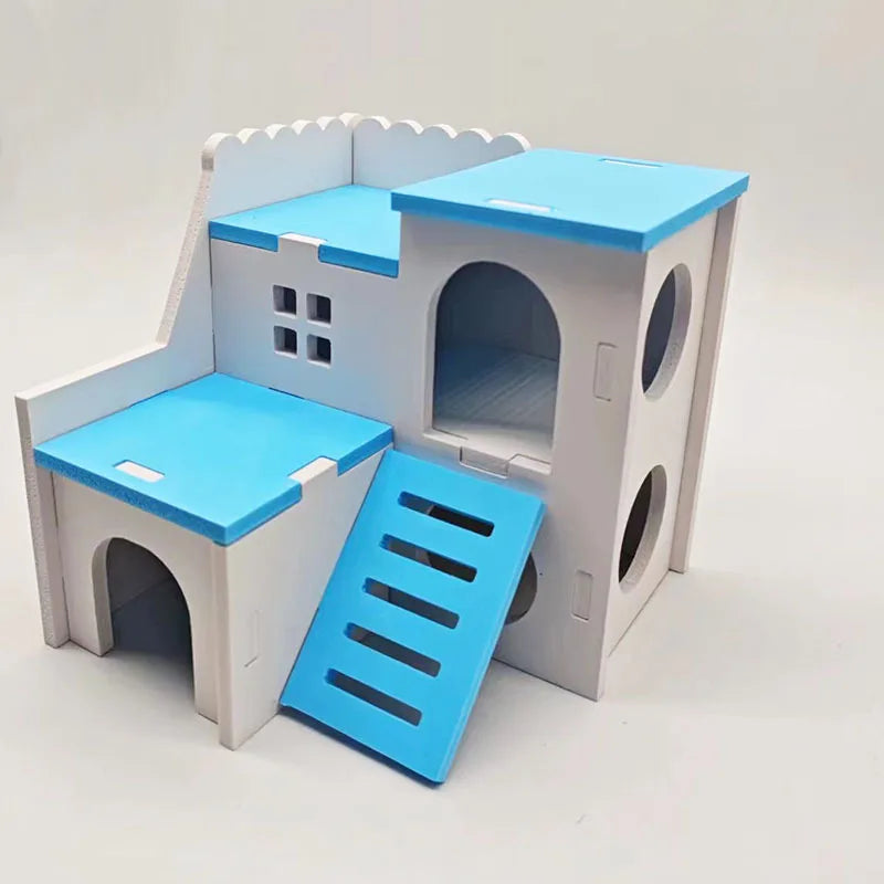 Natural wooden nest for guinea pigs and hedgehogs, Timber-Tail Haven by Petivo, featuring cozy, spacious design.