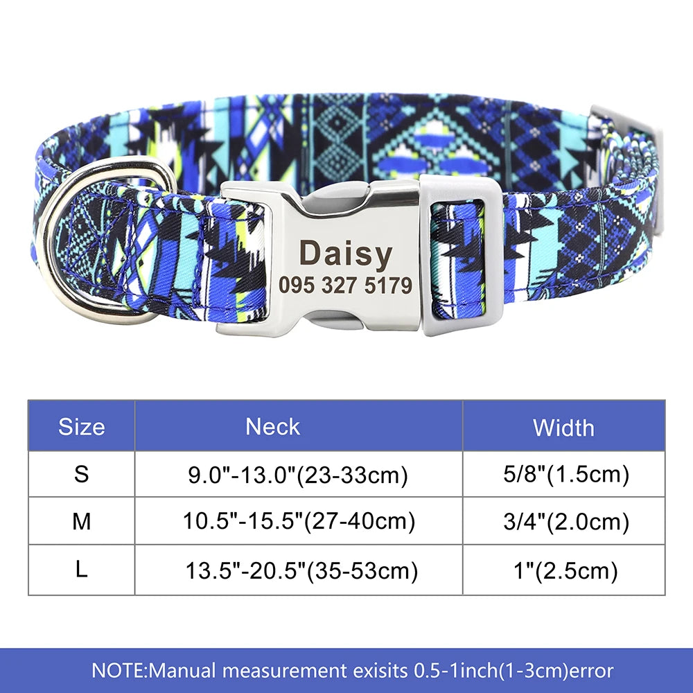 EliteCollar™ Personalized Dog Collar – Wide PU Leather Name Tag Collar for Small, Medium & Large Dogs