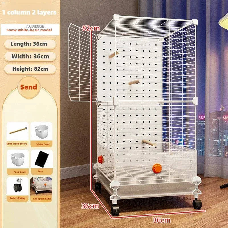 FeatherHaven™ Bird Villa – Spacious Wrought Iron Luxury Cage for Budgies, Cockatiels & Parrots