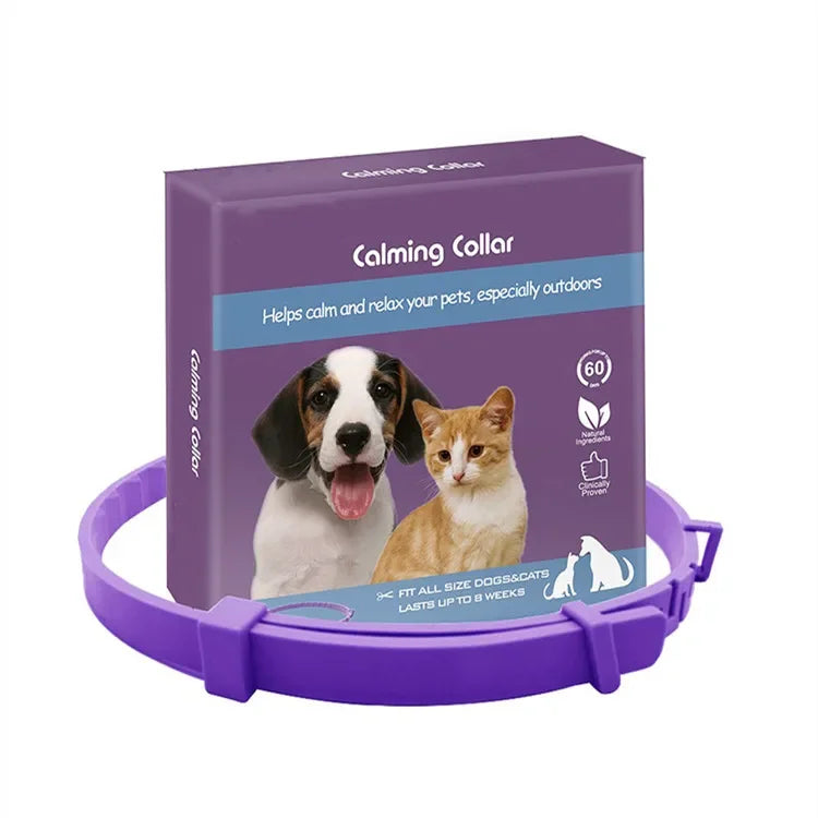UrbanPaws™ Calming Comfort Collar for cat and dog, featuring a soft design and adjustable fit for relaxation.