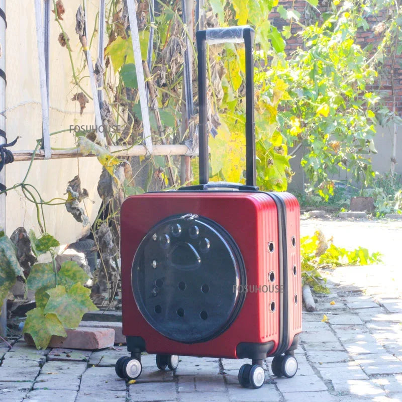 ClearVoyage™ Pet Travel Carrier – Transparent Breathable Trolley & Shoulder Backpack for Cats & Small Dogs