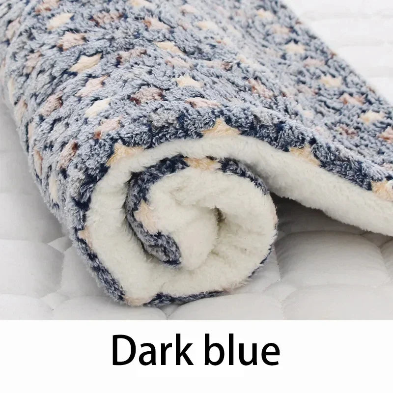 CozyNest™ flannel pet mattress in warm tones, designed for dogs, cats, and puppies to sleep comfortably.