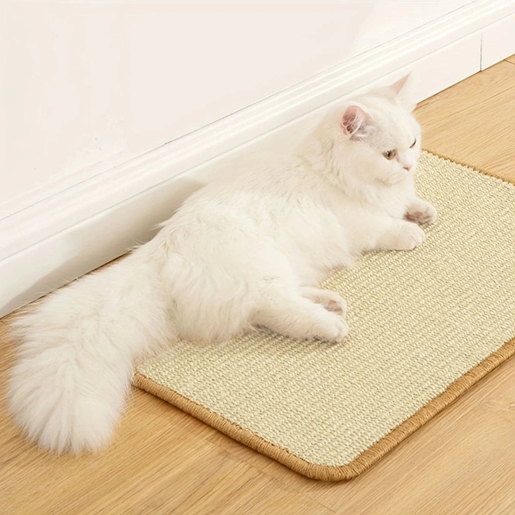 PurrGuard™ Sisal Cat Scratching Mat by Petivo, showcasing a textured surface for claw care and furniture protection.