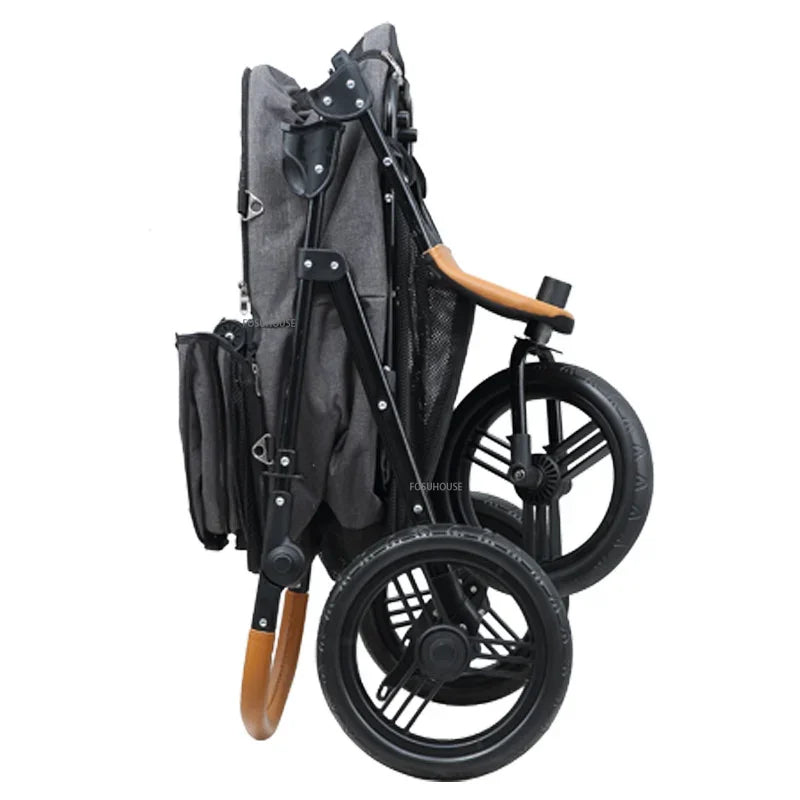 EliteRide™ Pet Stroller – Premium 4-Wheel Foldable Travel Trolley for Dogs & Cats | Breathable Windproof Design
