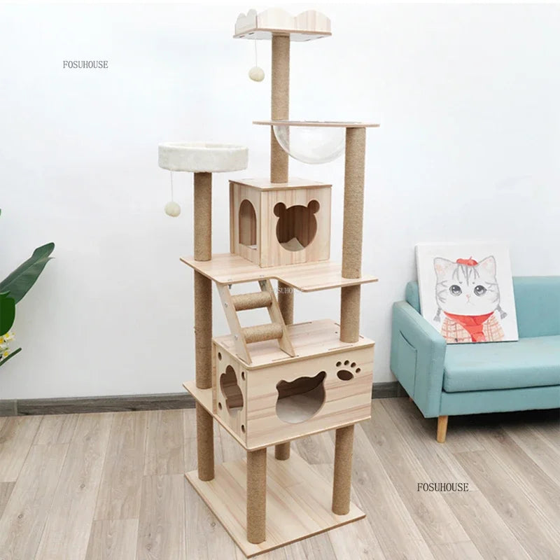 ClimbKing™ Cat Tree Tower – Multi-Level Cat Climbing Frame with Sisal Scratching Posts & Play Toys