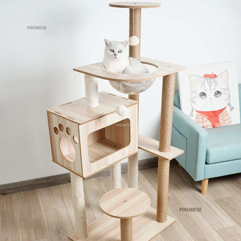 ClimbKing™ Cat Tree Tower – Multi-Level Cat Climbing Frame with Sisal Scratching Posts & Play Toys
