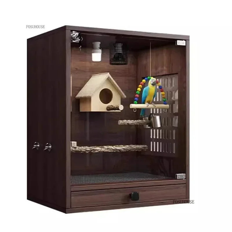 FeatherPalace™ Aviary – Large Luxury Wrought Iron Bird Cage for Budgies, Cockatiels & Parrots | Elegant Splash-Proof Design