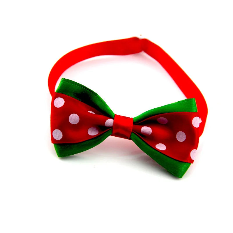 Adjustable SnuggleNest™ Christmas bow tie collar for dogs and cats in festive colors and patterns.