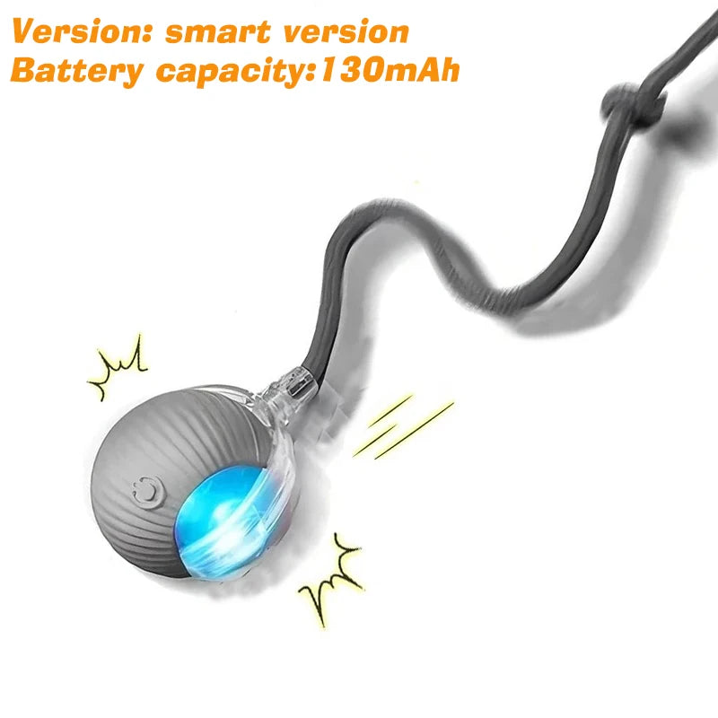 Interactive SmartRoll™ dog ball in motion, designed for play, features a rechargeable design by Petivo Pets Store.