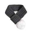 Red knitted scarf with pompom detail for dogs and cats, providing cozy warmth and style from Petivo.