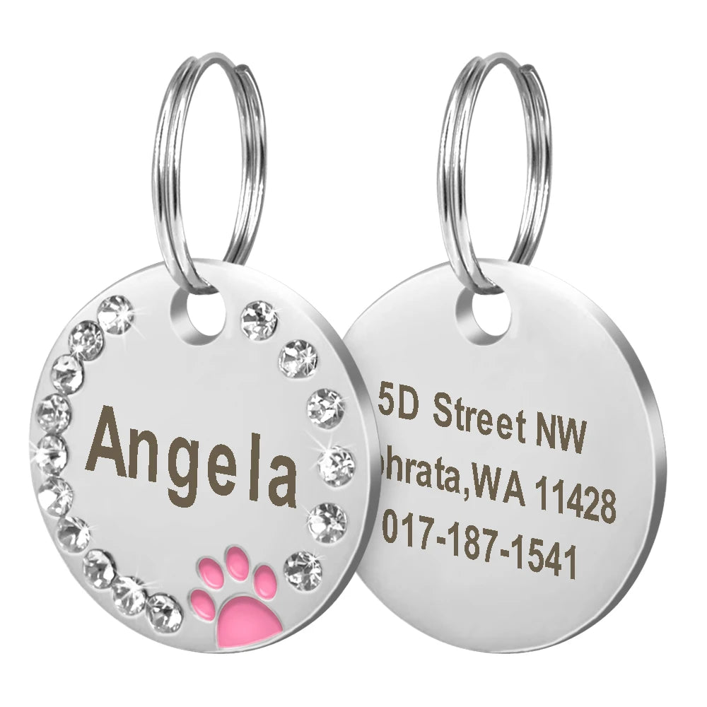 SafePaws™ ID Tag – Personalized Engraved Dog Nameplate | Anti-Lost Collar Pendant for All Breeds