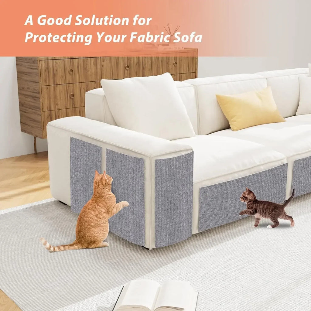 PurrPlay™ cat crawl and scratch mat with felt surface, designed for sofa protection and feline climbing fun.