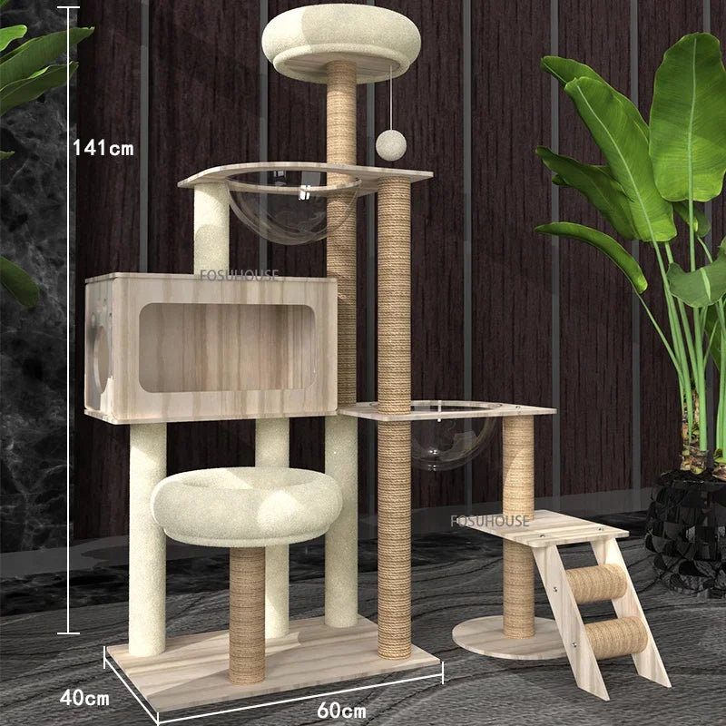 ClimbKing™ Cat Tree Tower – Multi-Level Cat Climbing Frame with Sisal Scratching Posts & Play Toys