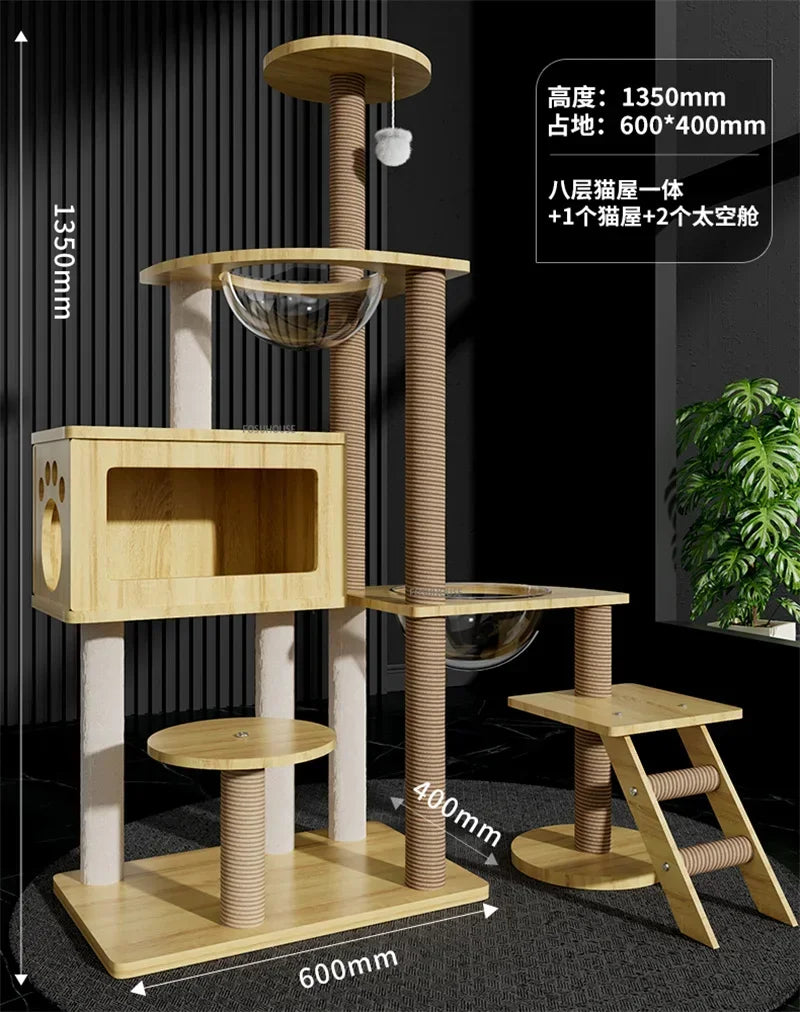 PawEmpire™ Cat Tree – Multi-Level Climbing Tower with Sisal Scratching Posts & Interactive Cat Toys