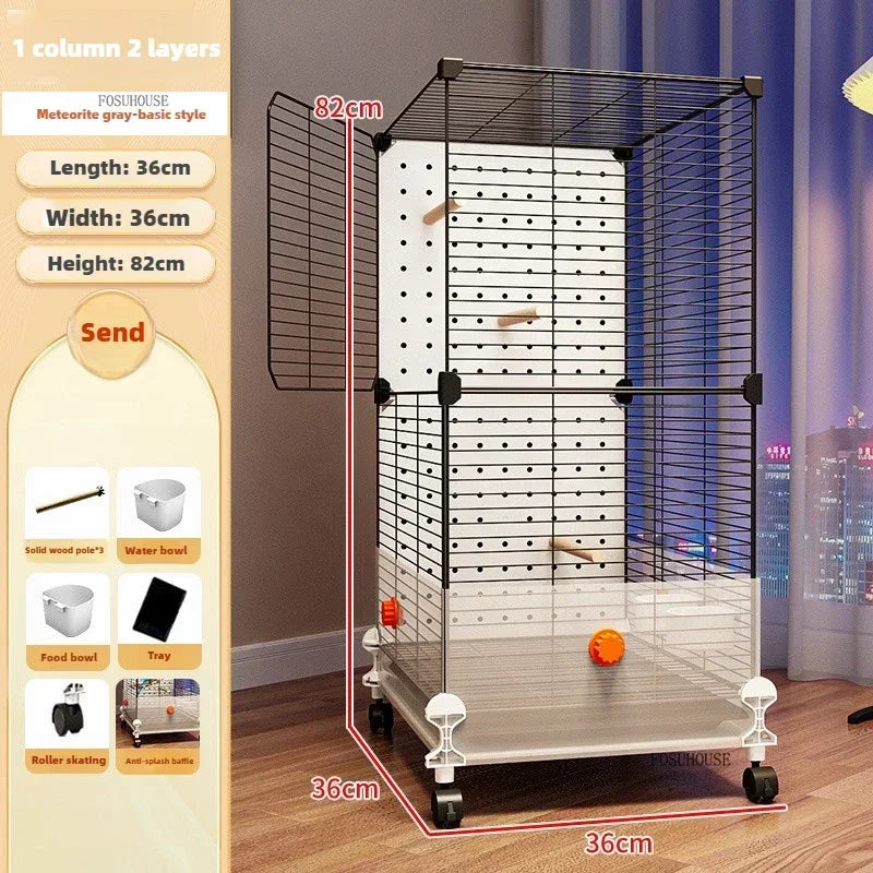 FeatherHaven™ Bird Villa – Spacious Wrought Iron Luxury Cage for Budgies, Cockatiels & Parrots