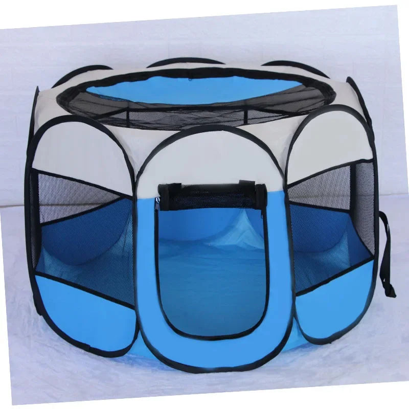 FurFort™ foldable pet tent and playpen for dogs and cats, showcasing portable design and spacious interior.