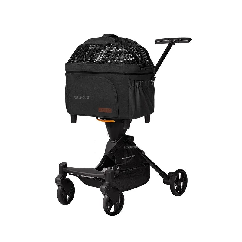 GlidePaws™ Luxury Pet Stroller – 4-Wheel Breathable & Windproof Dog and Cat Travel Trolley | Foldable & Detachable