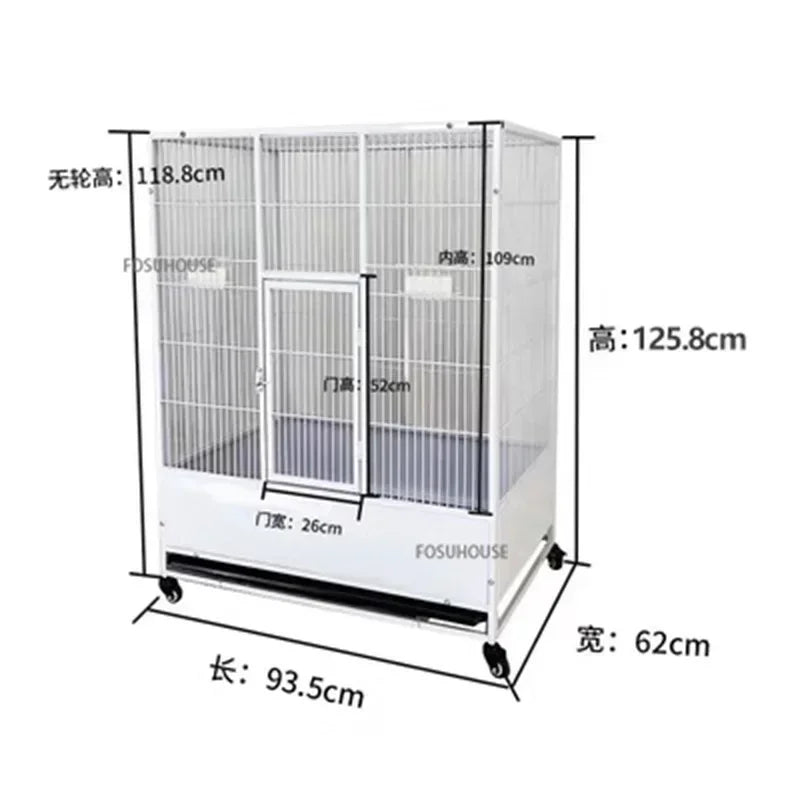 SkyPalace™ Bird Cage – Large Luxury Wrought Iron Villa for Budgies, Cockatiels & Parrots | Splash-Proof Comfort Home