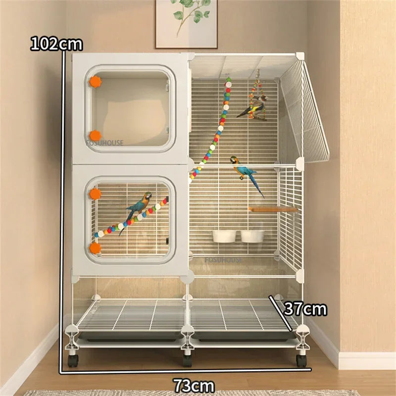 WingPalace™ Bird Villa – Large Luxury Wrought Iron Cage for Budgies, Cockatiels & Parrots