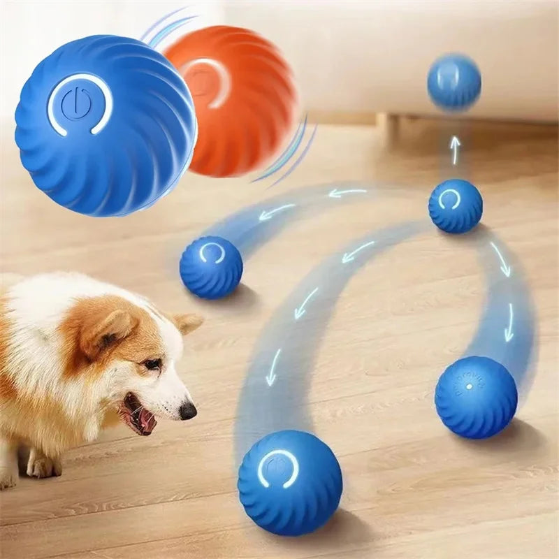 WhiskerPlay™ Smart Catnip Ball, electric plush toy for dogs, featuring vibrant colors and a soft texture.