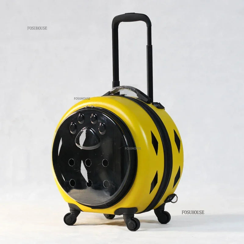 ClearVoyage™ Pet Travel Carrier – Transparent Breathable Trolley & Shoulder Backpack for Cats & Small Dogs