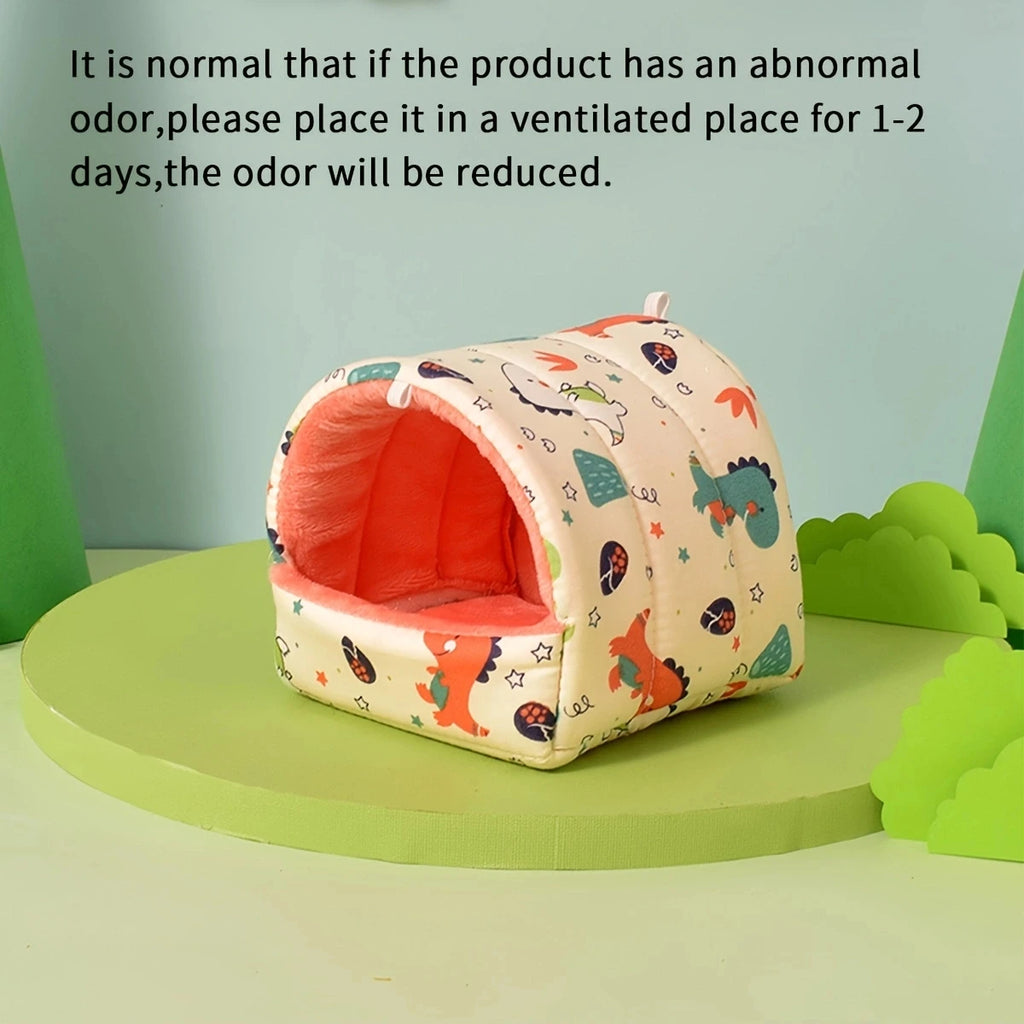 Cozy Sweet Dreams Pet Pod for hamsters and birds, featuring a warm winter bed design in soft fabric.