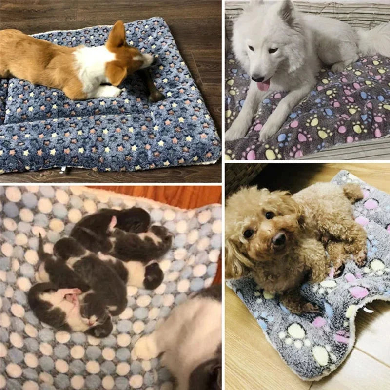 CozyNest™ flannel pet mattress in soft fabric, perfect warm sleeping pad for dogs, cats, and puppies.
