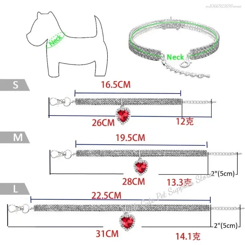 CrystalCharm™ pet collar featuring rhinestone diamante design, perfect for stylish cats and small dogs.