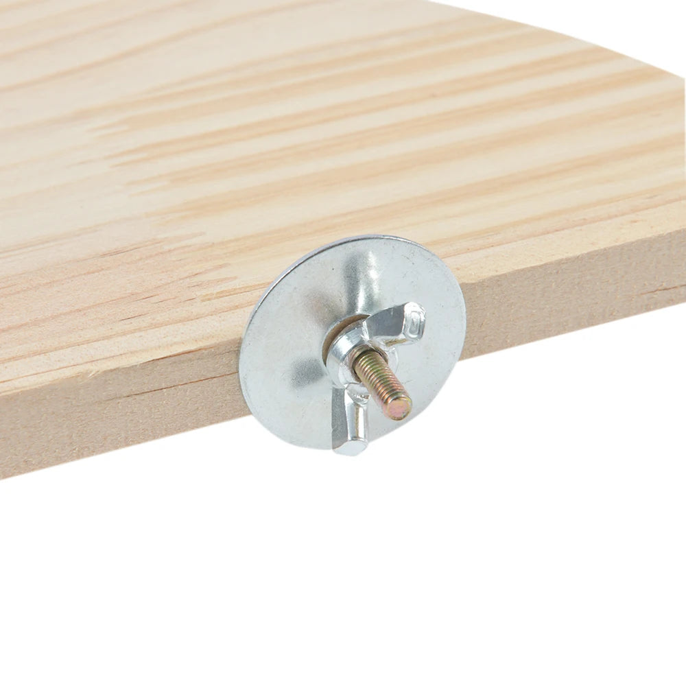 PerchCraft™ wooden pet platform for parrots and small animals, featuring a natural design and sturdy stand.