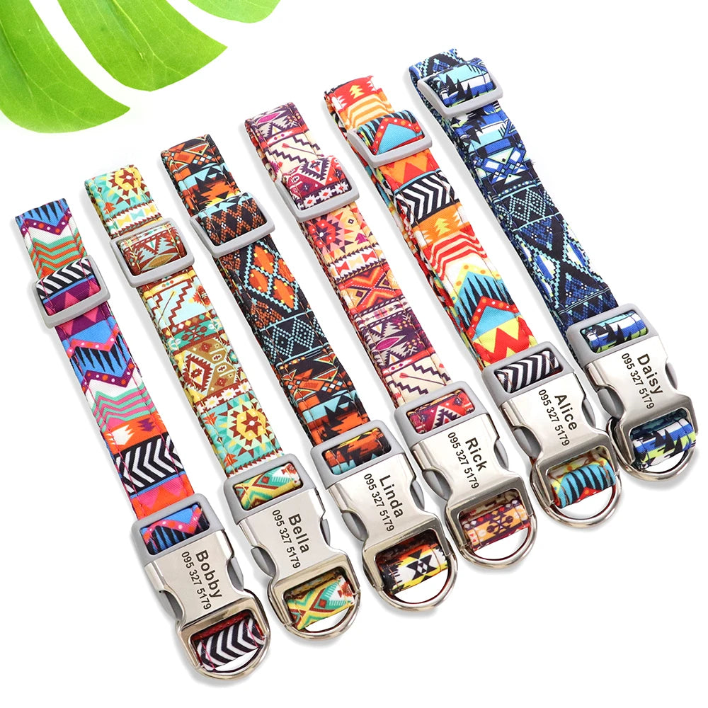 EliteCollar™ Personalized Dog Collar – Wide PU Leather Name Tag Collar for Small, Medium & Large Dogs