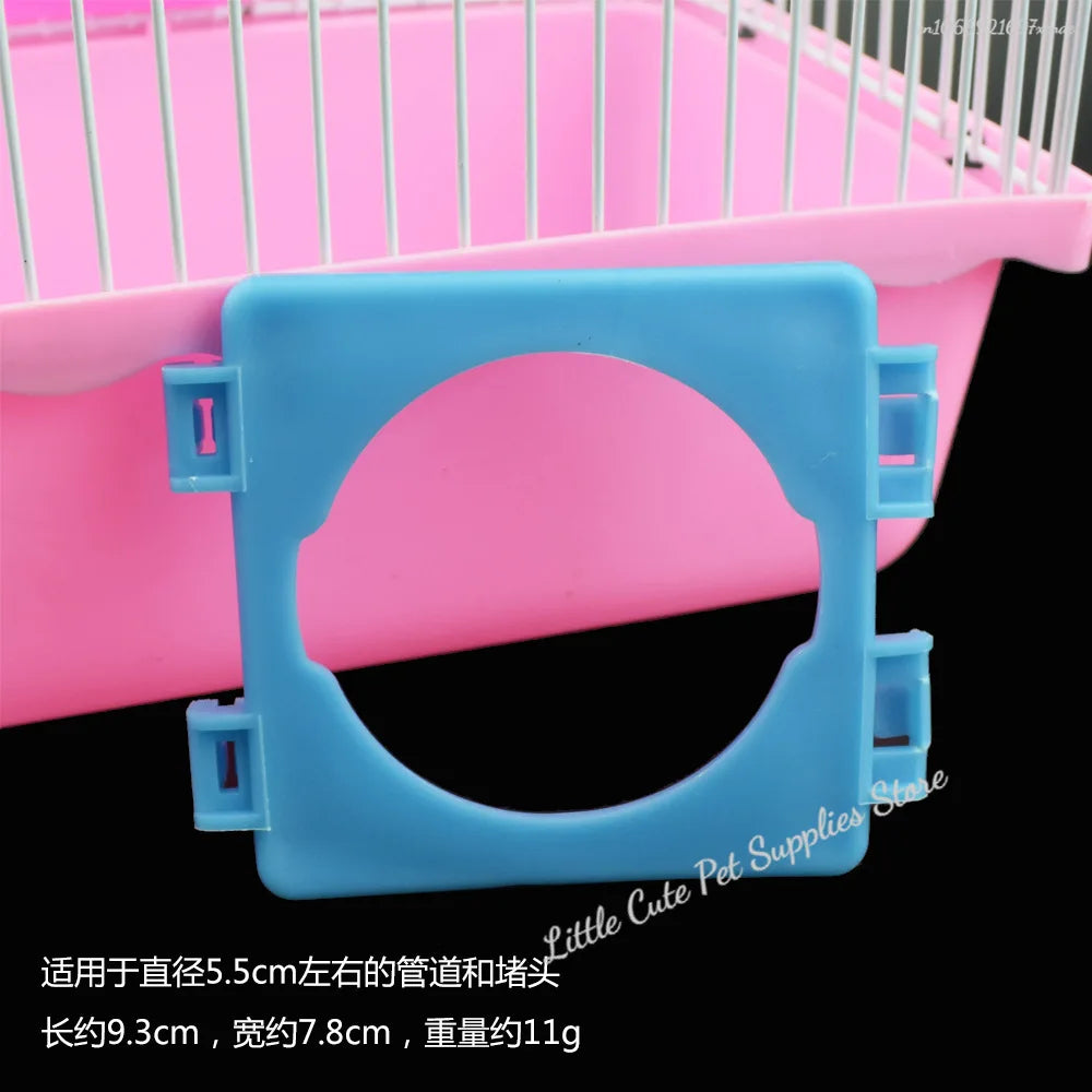 Transparent DIY racing runway for hamsters by Petivo, showcasing a circular track design and small hamster in motion.