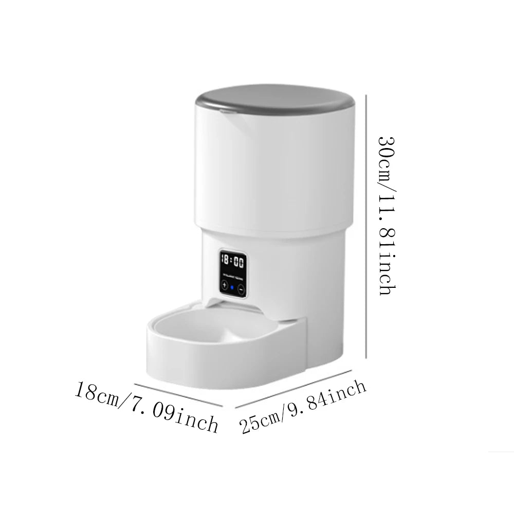 FreshPaws™4L WIFI Button Automatic Cat Feeder Intelligent Cat and Dog Pet Feeder Smart Pet Cat Food Dispenser Pet Feeder(No 5V 1A plug)