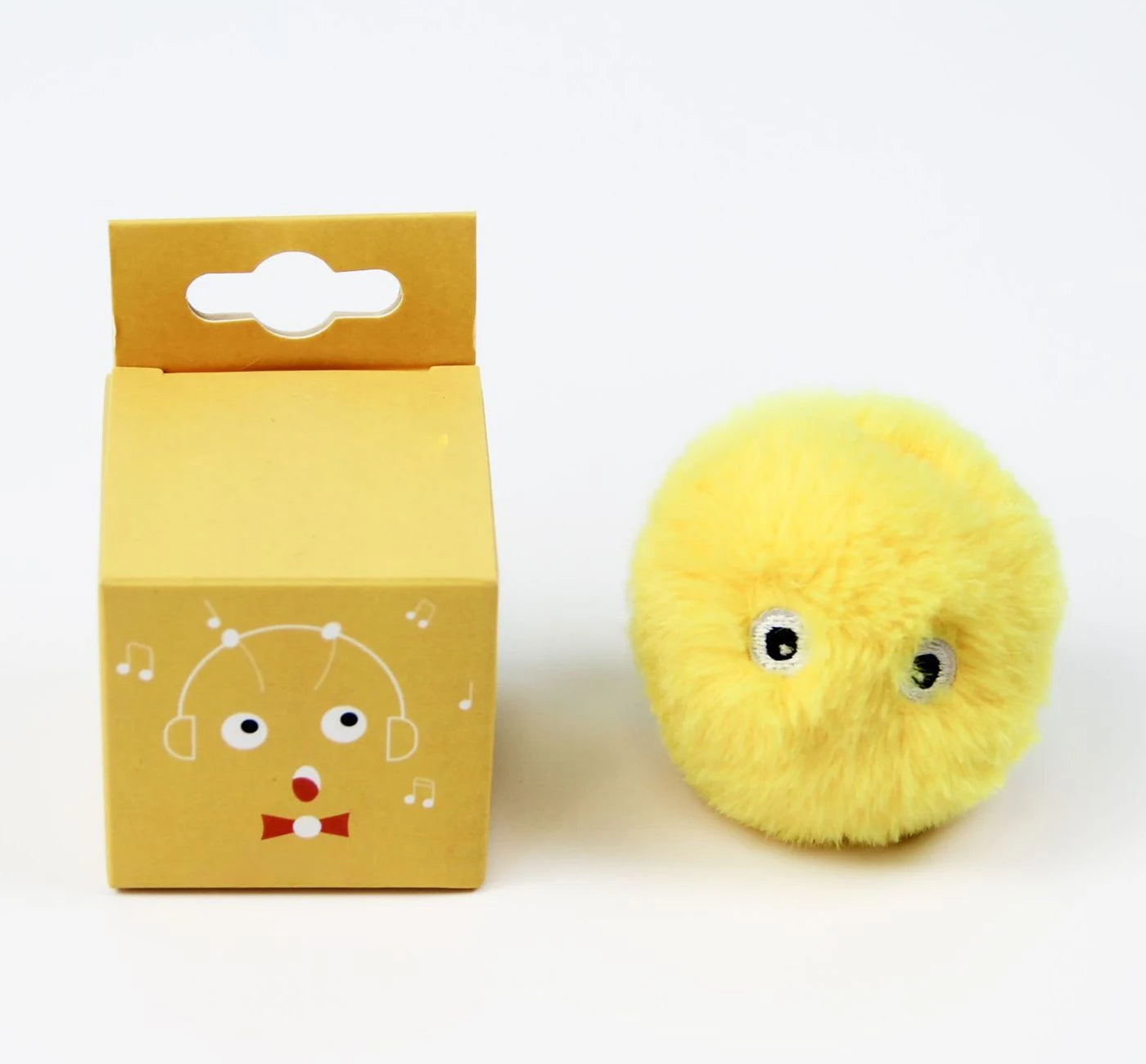Plush PurrBounce™ smart interactive cat ball with electric squeak and catnip, perfect for playful cats.