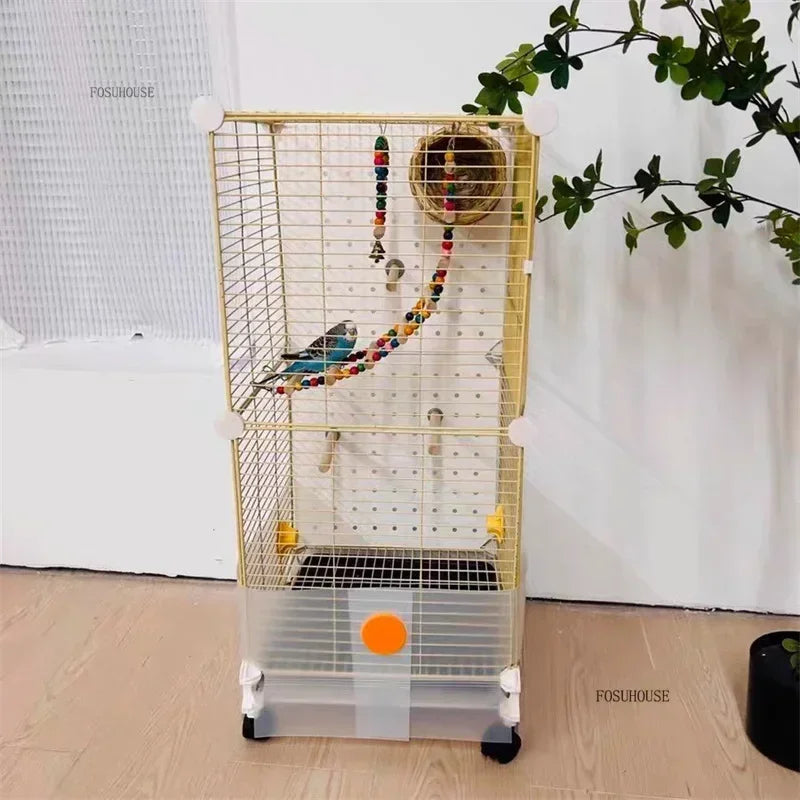 FeatherHaven™ Bird Villa – Spacious Wrought Iron Luxury Cage for Budgies, Cockatiels & Parrots