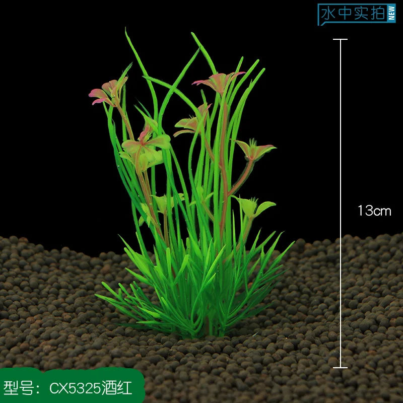 Artificial aquatic plant set by Petivo, 13cm tall, ideal decoration for fish tanks and pet-safe aquarium environments.