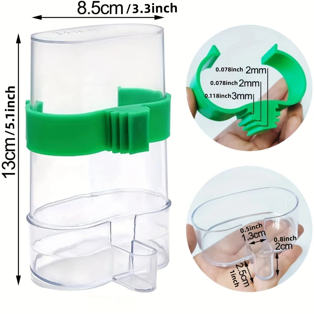 Crystal Clear Cage Guard by Petivo, automatic food and water container for pets, showcasing its sleek design and functionality.