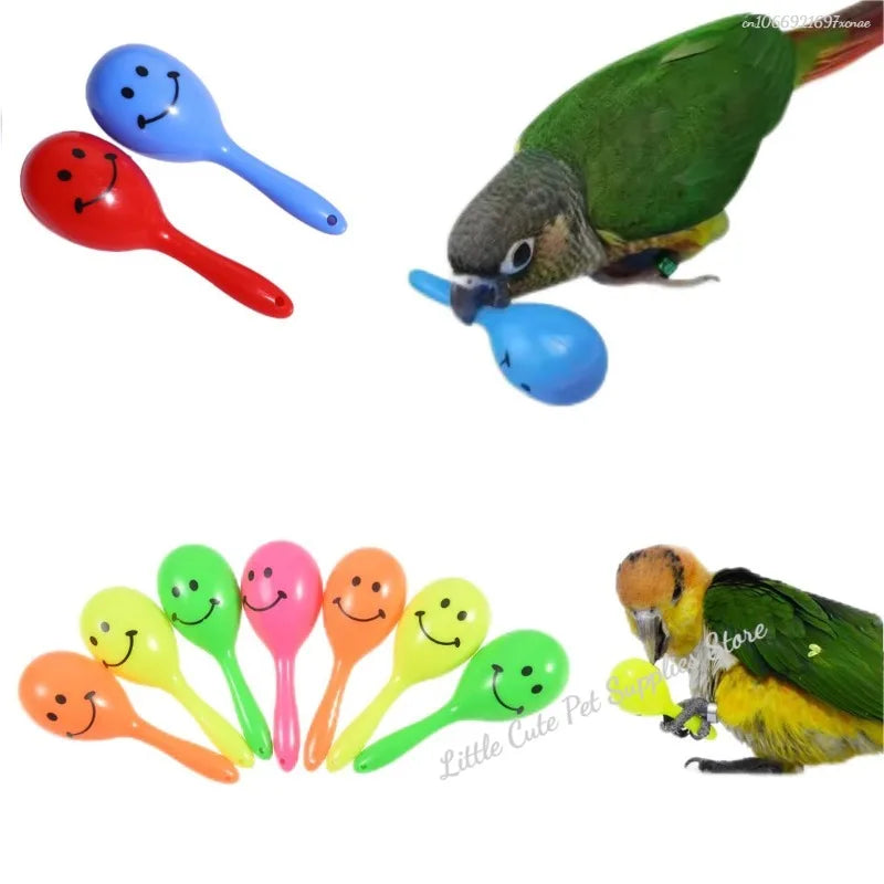 BeakBright™ parrot sand rattle toys in various packs, featuring colorful interactive balls for beak grinding and training.