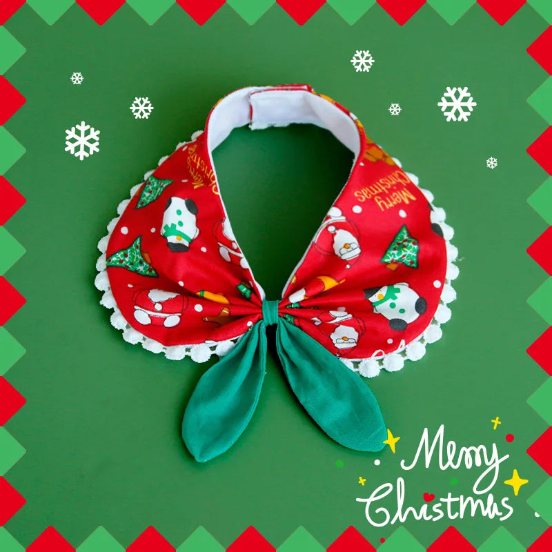 Jewelled FelineGuard™ Christmas dog collar with satin ribbon and pendant, perfect for cats and puppies.