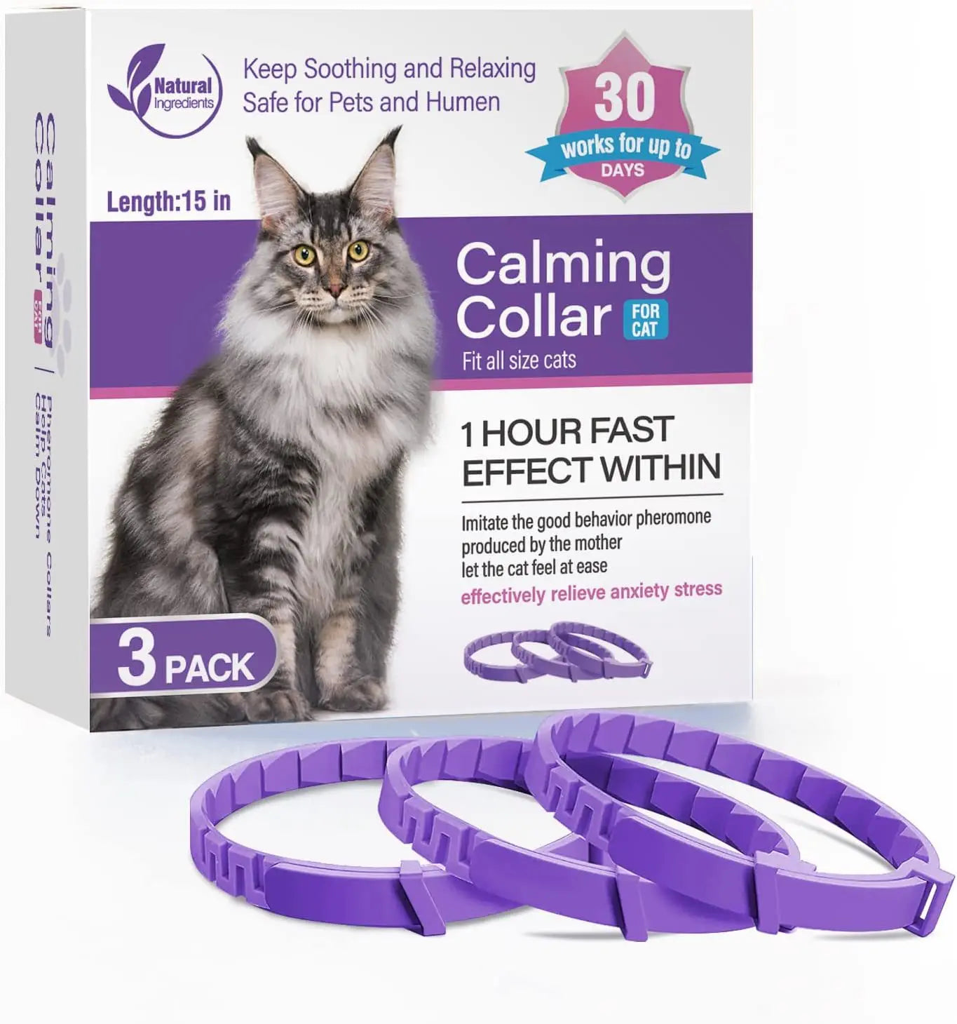 PeacePet™ calming collar for small and large pets, designed for anxiety relief and protective comfort.