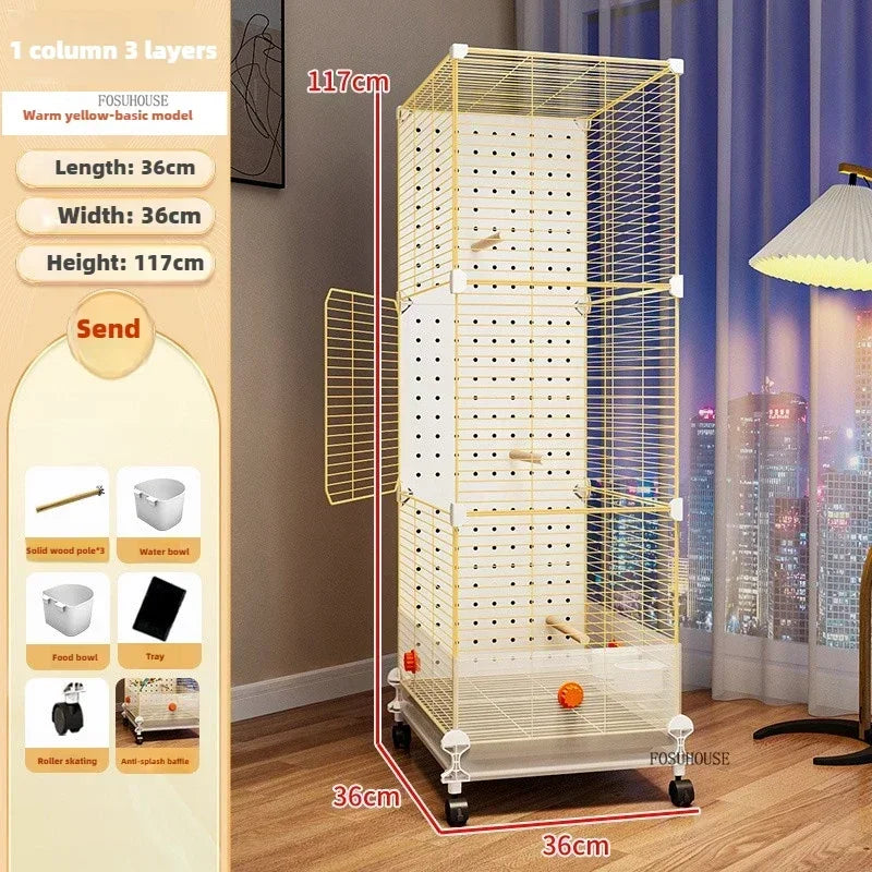 FeatherHaven™ Bird Villa – Spacious Wrought Iron Luxury Cage for Budgies, Cockatiels & Parrots