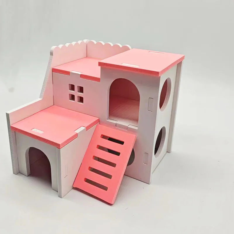 Natural wooden nest for guinea pigs and hedgehogs by Petivo, featuring a cozy design for small pets.