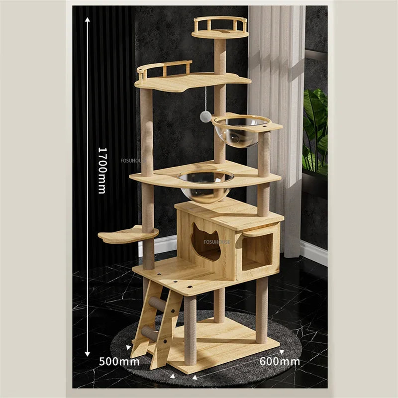 PawEmpire™ Cat Tree – Multi-Level Climbing Tower with Sisal Scratching Posts & Interactive Cat Toys