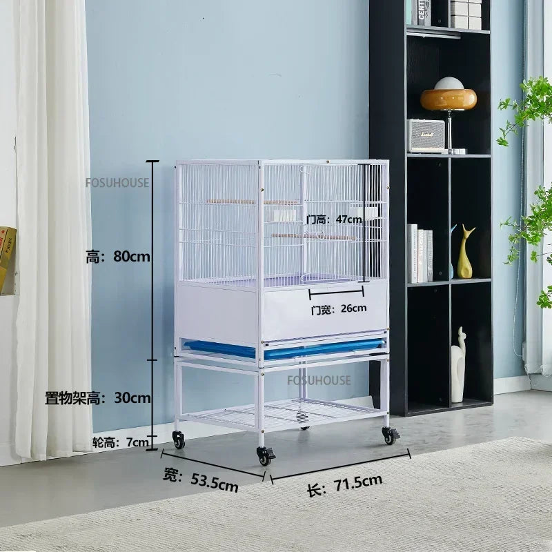 SkyPalace™ Bird Cage – Large Luxury Wrought Iron Villa for Budgies, Cockatiels & Parrots | Splash-Proof Comfort Home