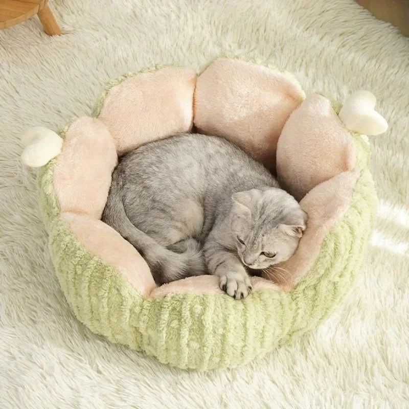 CozyCloud™ Plush Pet Nest – Ultra Soft Warm Winter Bed for Cats & Dogs | Detachable & Washable Round Comfort Nest