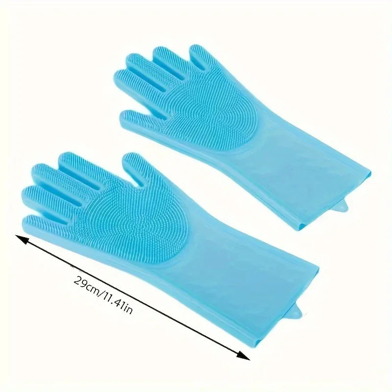 Petivo Pets ZenBath™ 2-in-1 pet grooming and massage gloves with soft silicone scrubber for dogs and cats.