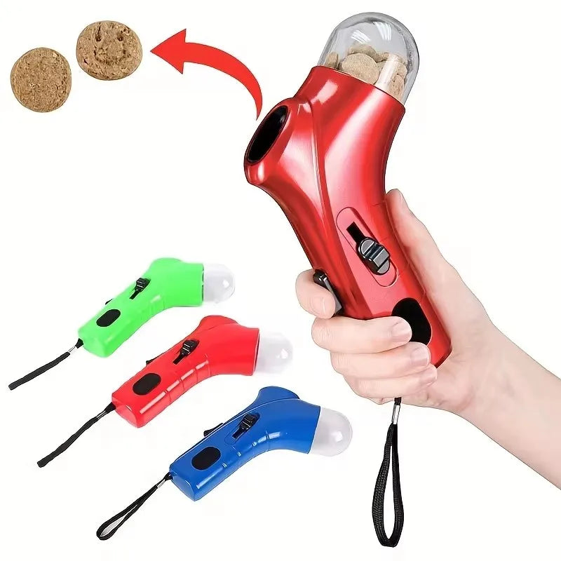 FetchFire™ Portable Treat Shooter by Petivo, lightweight, spring-loaded training gun for hands-free pet training.