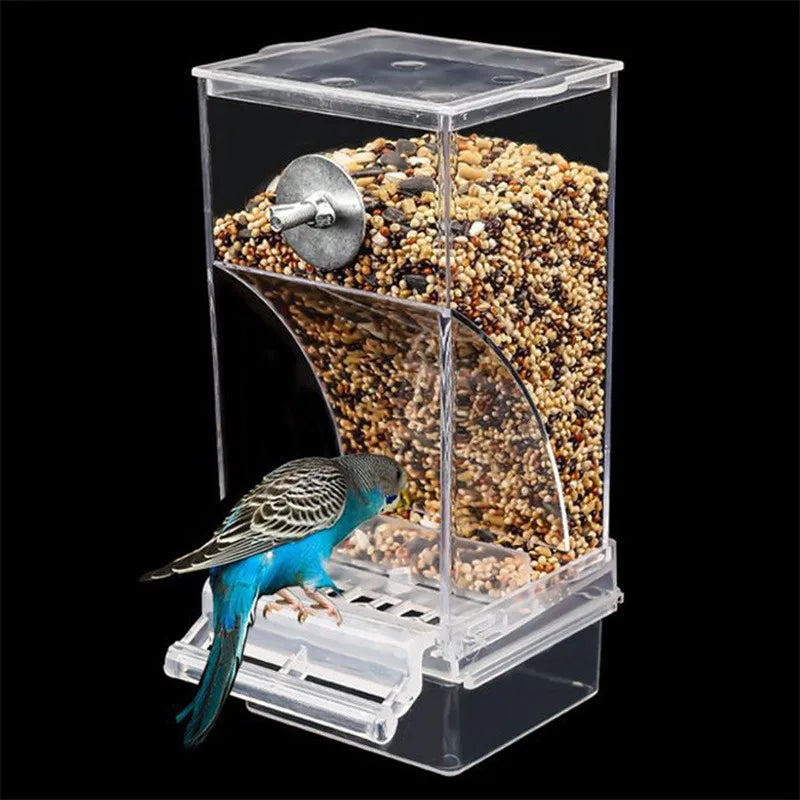 No-mess automatic feeder for parakeets and budgies, featuring a zero-waste design by Petivo.