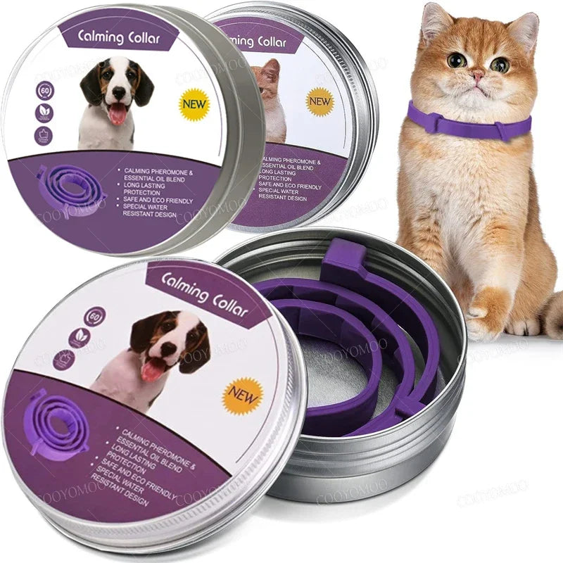 UrbanPaws™ Calming Comfort Collar for cats and dogs, featuring a soft design and adjustable fit for comfort.